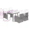  5 részes fekete polyrattan kerti étkezőgarnitúra párnákkal