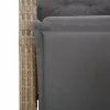  7 részes vegyes bézs polyrattan kerti étkezőgarnitúra párnákkal