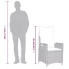  7 részes szürke polyrattan kerti étkezőgarnitúra párnával