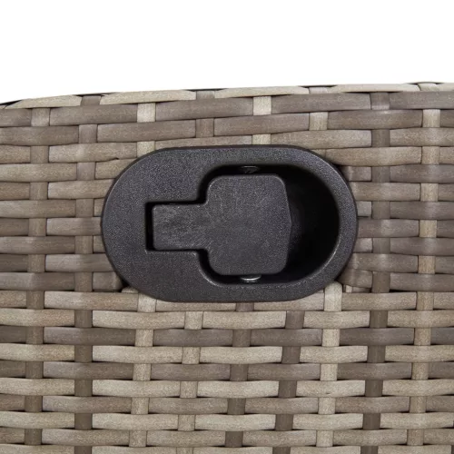  7 részes szürke polyrattan kerti étkezőgarnitúra párnával