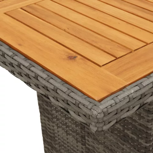  7 részes szürke polyrattan kerti étkezőgarnitúra párnával