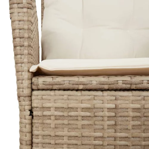  9 részes bézs polyrattan kerti étkezőgarnitúra párnákkal