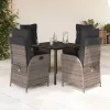  5 részes szürke polyrattan kerti étkezőgarnitúra párnával
