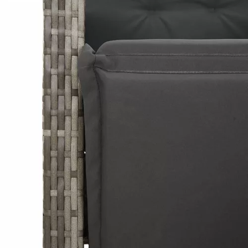 5 részes szürke polyrattan kerti étkezőgarnitúra párnával