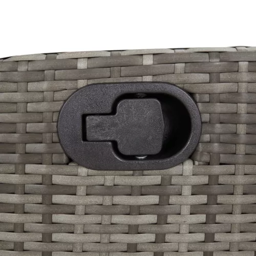  5 részes szürke polyrattan kerti étkezőgarnitúra párnával