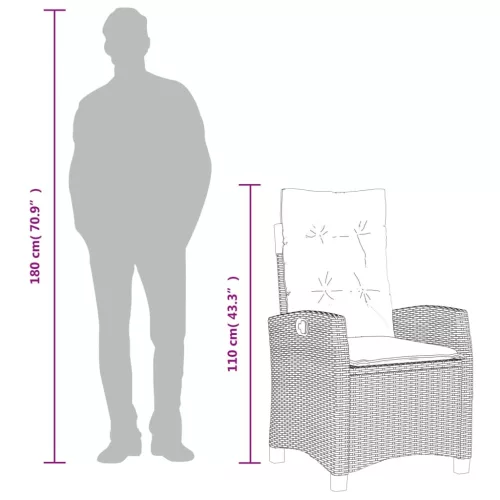  5 részes bézs polyrattan kerti étkezőgarnitúra párnákkal
