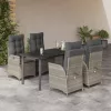  5részes világosszürke polyrattan kerti étkezőgarnitúra párnával