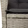  5részes világosszürke polyrattan kerti étkezőgarnitúra párnával