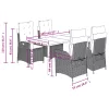  5részes világosszürke polyrattan kerti étkezőgarnitúra párnával