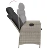  7 részes világosszürke polyrattan kerti étkezőszett párnával