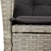  7 részes világosszürke polyrattan kerti étkezőszett párnával