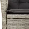  7 részes világosszürke polyrattan kerti étkezőszett párnával