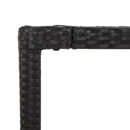  5 részes fekete polyrattan kerti étkezőgarnitúra párnákkal