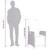  5 részes fekete polyrattan kerti étkezőgarnitúra párnákkal