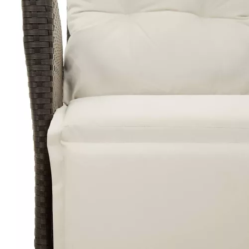  7 részes fekete polyrattan kerti étkezőgarnitúra párnával