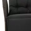  5 részes fekete polyrattan kerti étkezőgarnitúra párnákkal