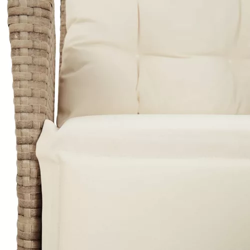  7 részes bézs polyrattan kerti étkezőgarnitúra párnákkal
