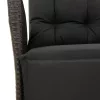  7 részes fekete polyrattan kerti étkezőgarnitúra párnával