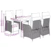  5 részes barna polyrattan kerti étkezőgarnitúra párnákkal