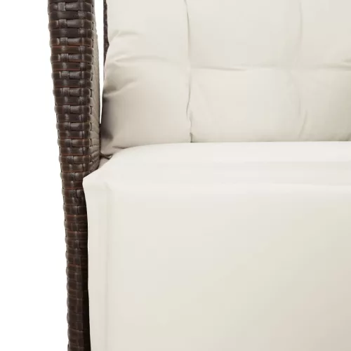  7 részes barna polyrattan kerti étkezőgarnitúra párnával