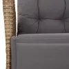  7 részes vegyes bézs polyrattan kerti étkezőgarnitúra párnákkal