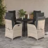  5részes világosszürke polyrattan kerti étkezőgarnitúra párnával