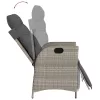  5részes világosszürke polyrattan kerti étkezőgarnitúra párnával