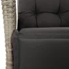  5részes világosszürke polyrattan kerti étkezőgarnitúra párnával