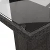  7 részes fekete polyrattan kerti étkezőgarnitúra párnával