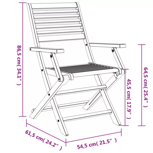  8 db összecsukható tömör akácfa kerti szék 54,5x61,5x86,5 cm