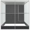  ezüst színű acél madárház kiterjesztésekkel 416 x 203 x 216 cm