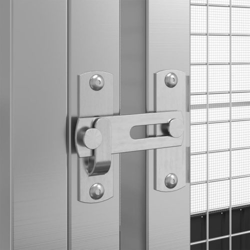  ezüstszínű acél madárház bővítménnyel 625x207x212 cm