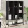  fekete szerelt fa könyvszekrény 102x30x141,5 cm