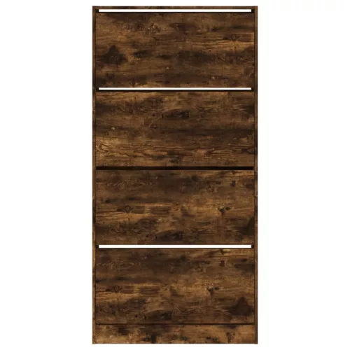  füstös tölgy cipőszekrény 4 kihajtható fiókkal 80x21x163,5 cm