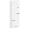  fehér cipőszekrény 4 kihajtható fiókkal 60 x 34 x 187,5 cm