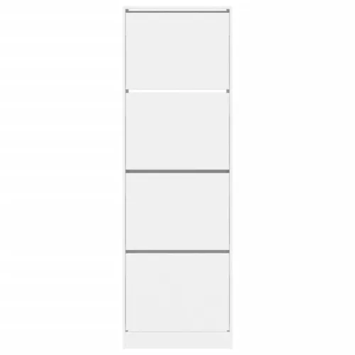  fehér cipőszekrény 4 kihajtható fiókkal 60 x 34 x 187,5 cm