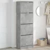  betonszürke cipőszekrény 4 kihajtható fiókkal 60x34x187,5 cm