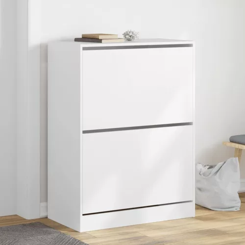  fehér cipőszekrény 2 kihajtható fiókkal 80 x 42 x 108 cm