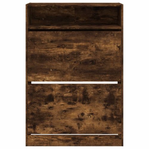  füstös tölgy cipőszekrény 2 kihajtható fiókkal 80x34x116 cm