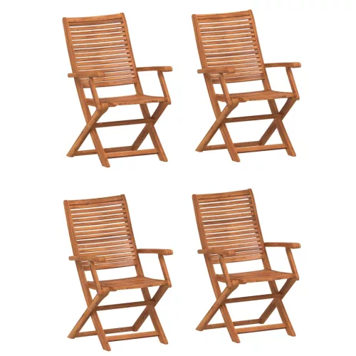  4 db összecsukható tömör akácfa kerti szék 57x66x95 cm