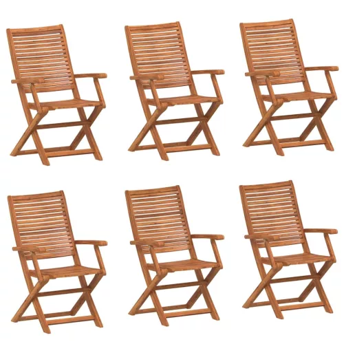  6 db összecsukható tömör akácfa kerti szék 57x66x95 cm