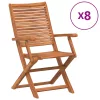  8 db összecsukható tömör akácfa kerti szék 57x66x95 cm