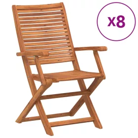    8 db összecsukható tömör akácfa kerti szék 57x66x95 cm