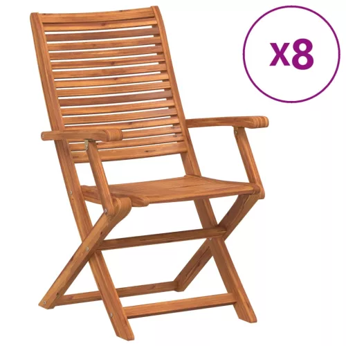  8 db összecsukható tömör akácfa kerti szék 57x66x95 cm
