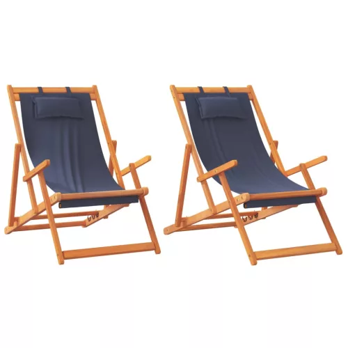  2 db összecsukható kék szövet strandszék
