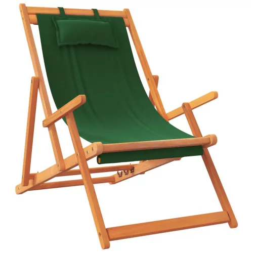 2 db összecsukható zöld szövet strandszék