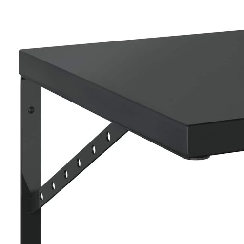  2 db fekete rozsdamentes acél fali polc 50 x 40 cm