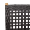  4 db fekete polyrattan és tömör fa dönthető kerti szék