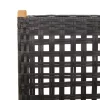  6 db fekete polyrattan és tömör fa dönthető kerti szék