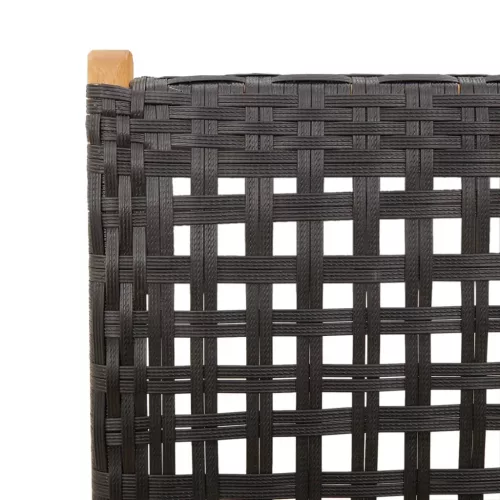  6 db fekete polyrattan és tömör fa dönthető kerti szék